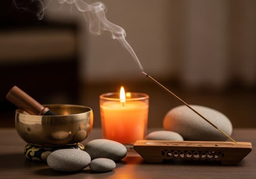 Incensos, velas e libros